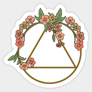 Floral AA Symbol Sticker